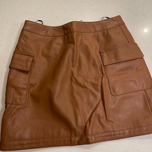 Brown leather skirt